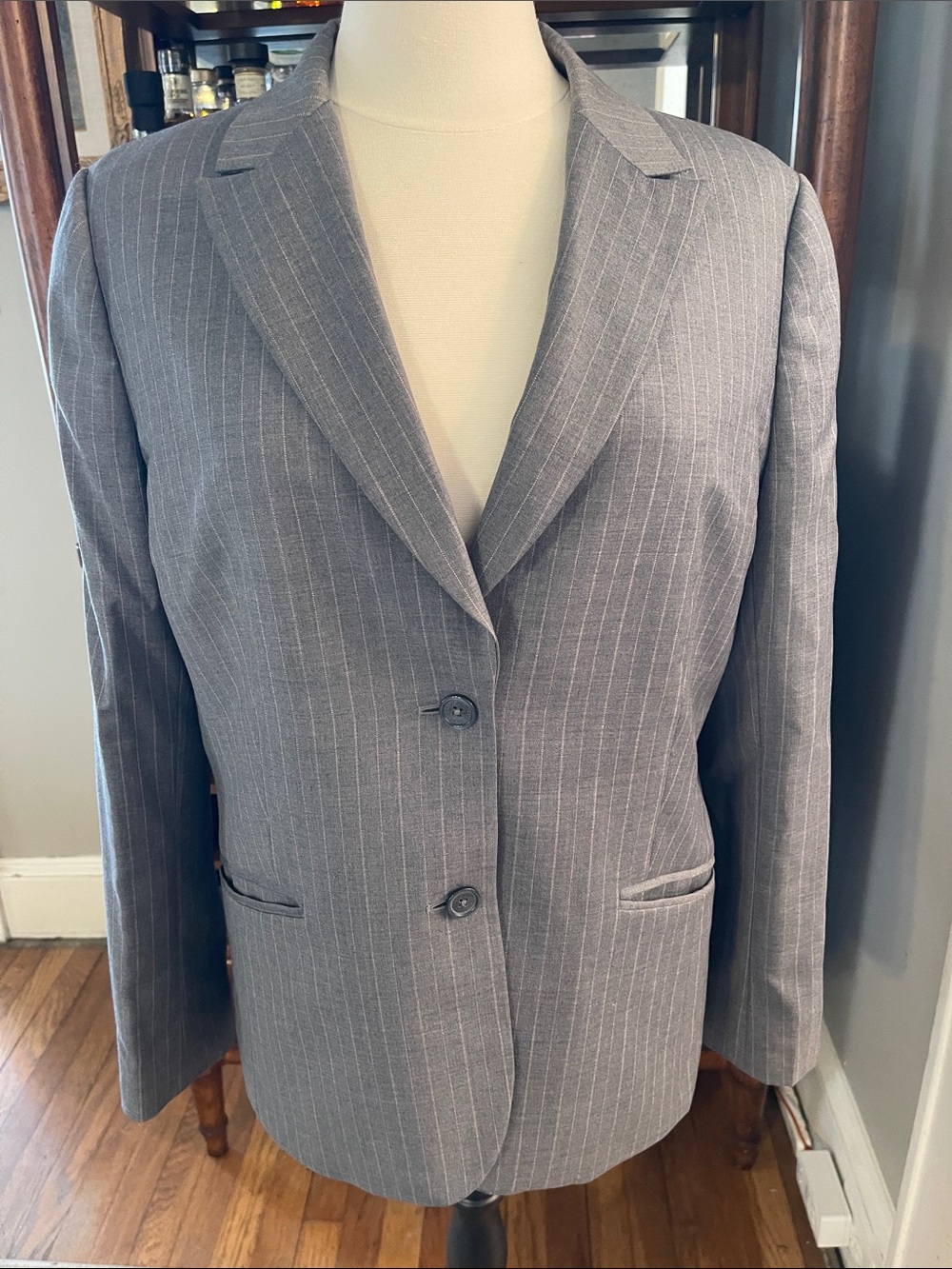 Tailored Gray Pinstripe Women's Blazer